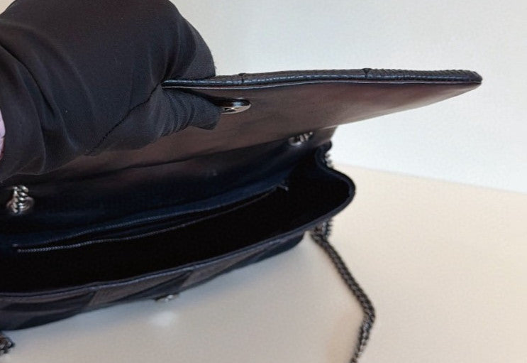 PRADA Jamie Kate MM Suede Chain Shoulder Handbag Black Women