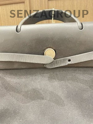 Hermès Herbag 31 Backpack Black Silver Leather Canvas Women's Classic