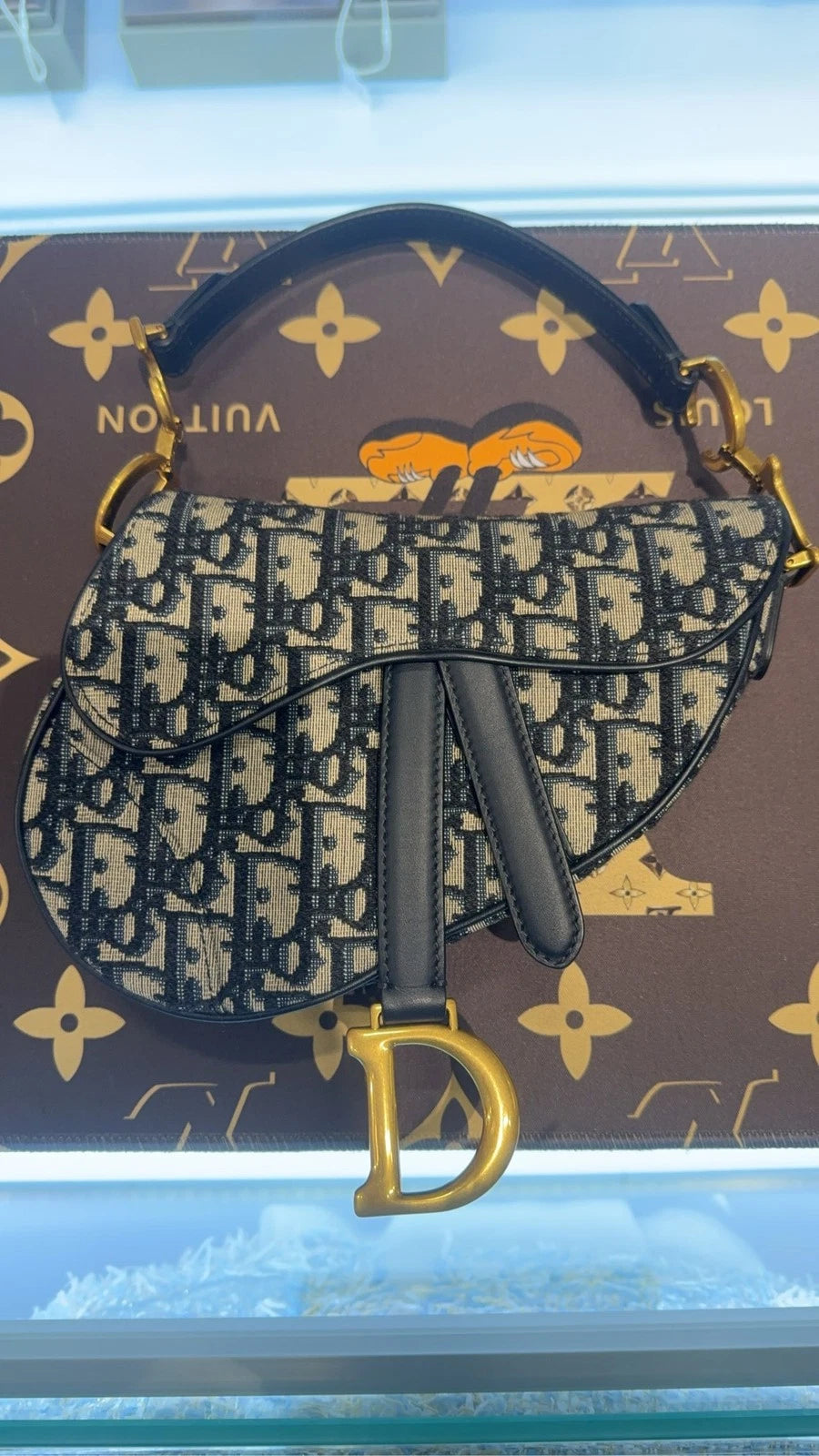 Dior Saddle Canvas Shoulder Bag Excellent
