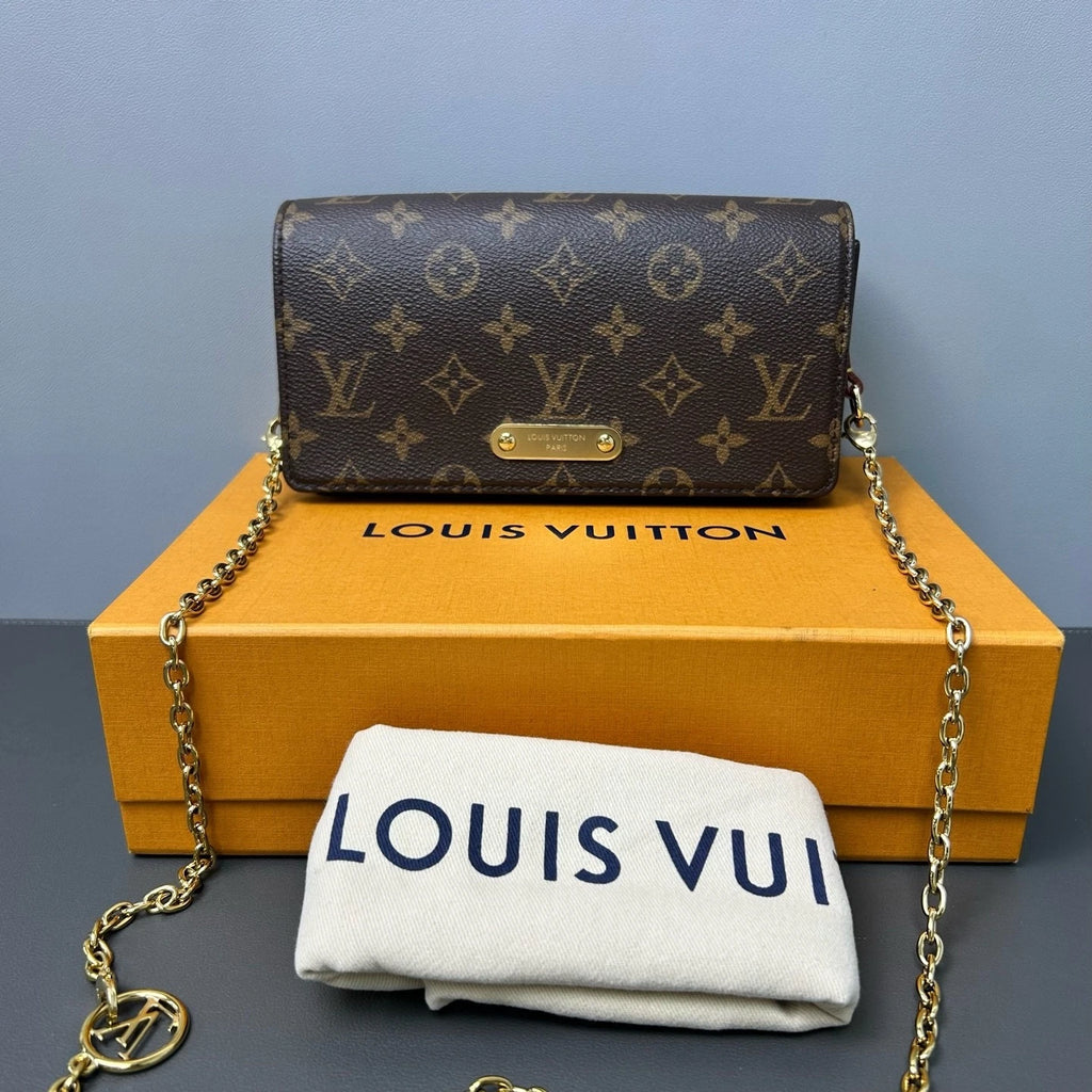 Louis Vuitton Canvas Monogram Lily WOC Shoulder Crossbody Bag For Women