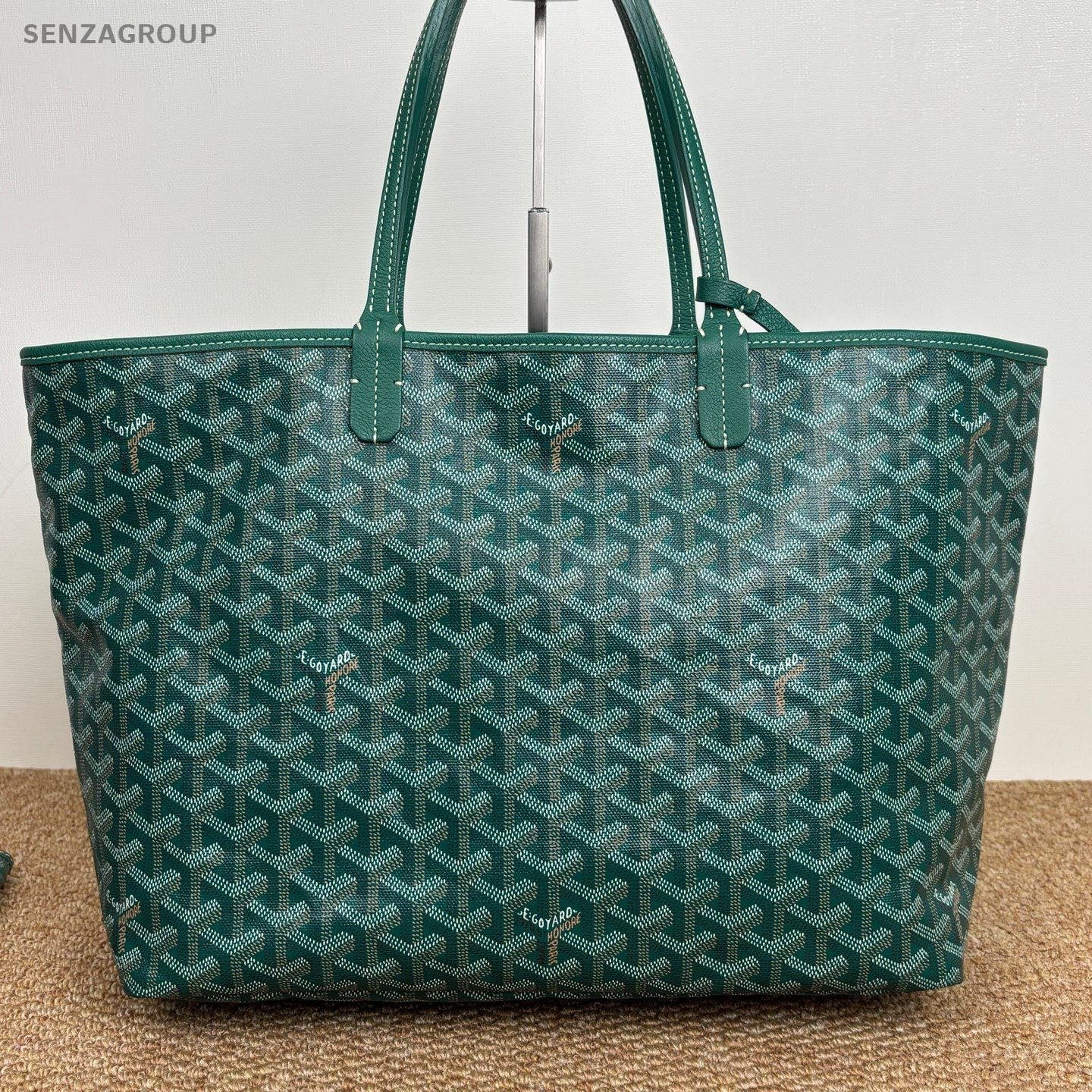Goyard Anjou Tote Shoulder Bag Green Silver Women Classic Fashion
