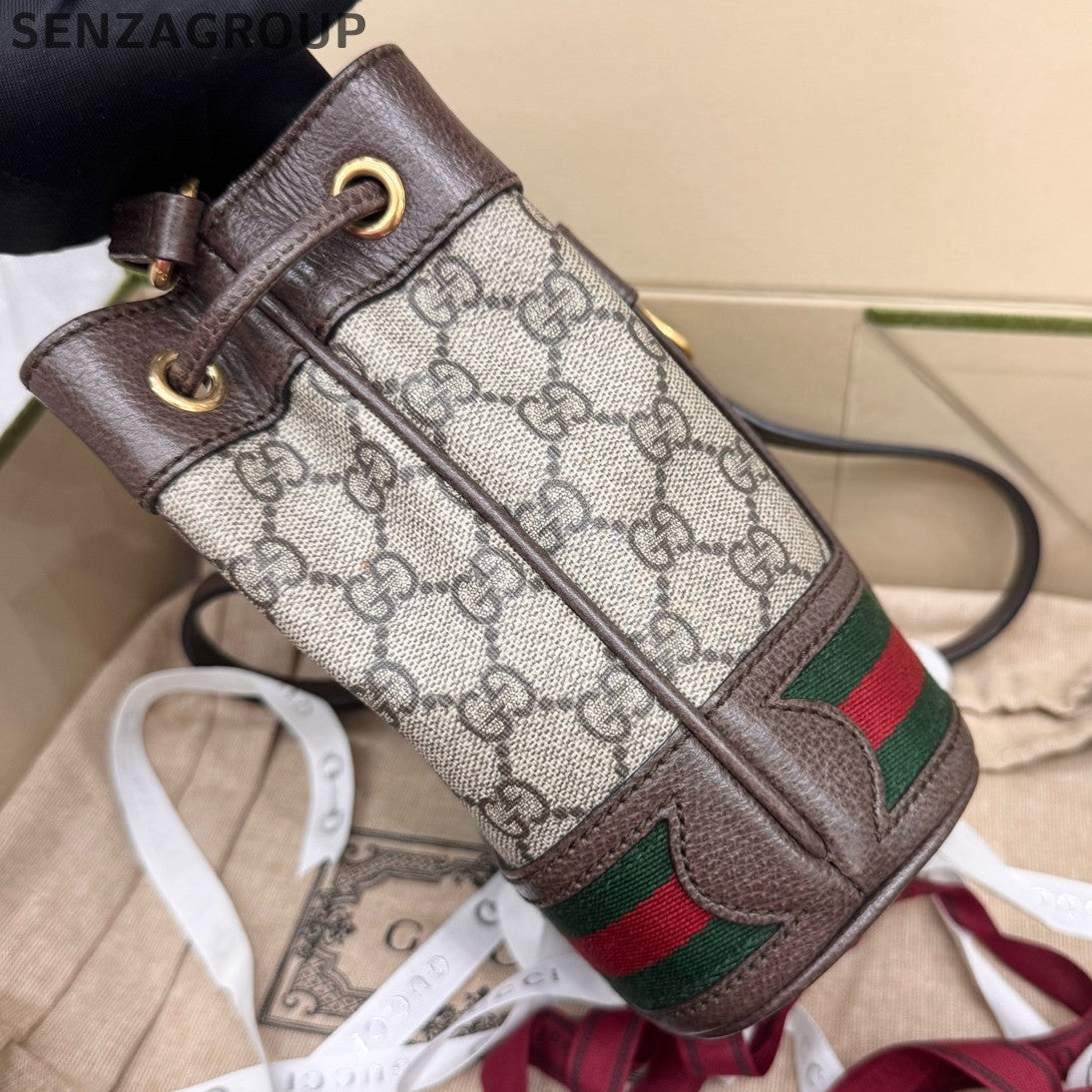 Gucci Ophidia Mini Drawstring Bucket Bag - Classic Women's Shoulder Bag