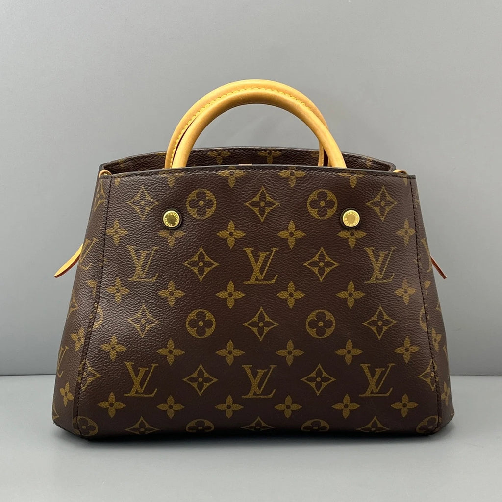Authentic Louis Vuitton Montaigne BB Monogram Canvas Handbag Crossbody GHW