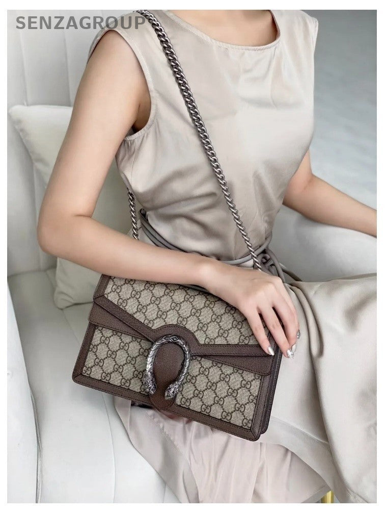 Gucci Dionysus MM Top Handle Shoulder Bag Brown Women Almost Brand New