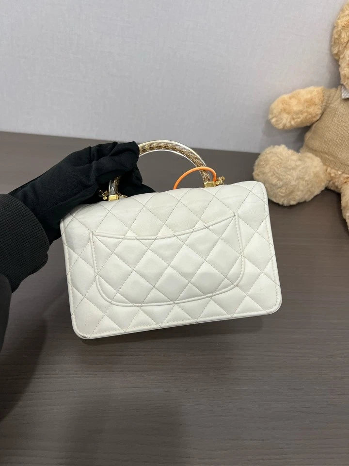 CHANEL Small WOC White Crossbody Bag For Women