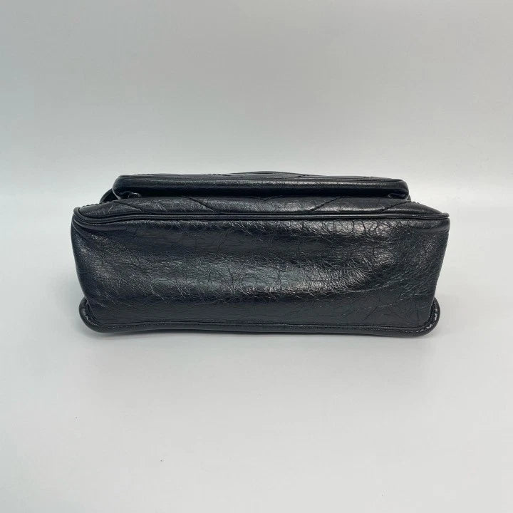 YSL Saint Laurent Niki Medium Black Oil Wax Leather Crossbody Bag For Women