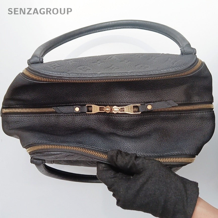 Louis Vuitton Monogram Calfskin Black Gold Top Handle Bag Women Classic