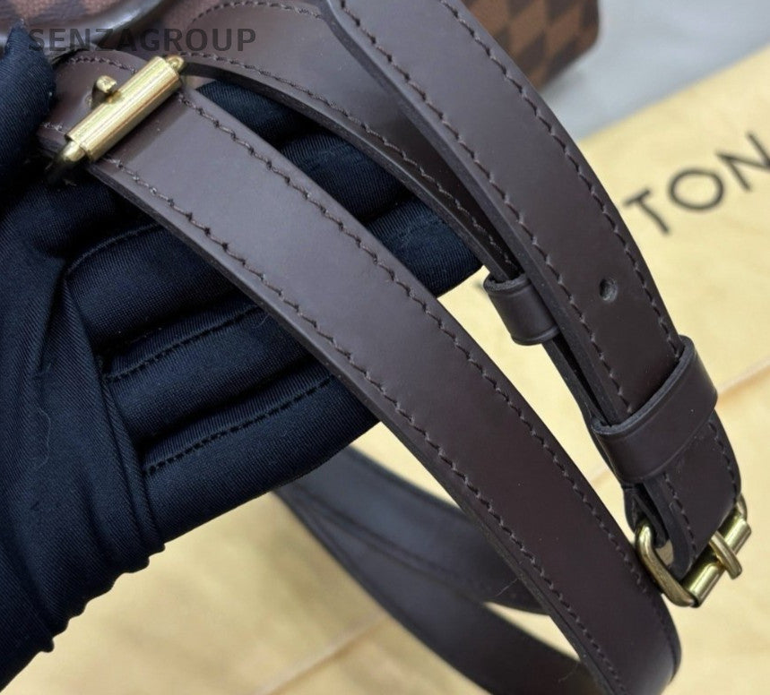 Louis Vuitton Speedy30 Damier Top Handle Bag Crossbody Brown Gold Women Classic