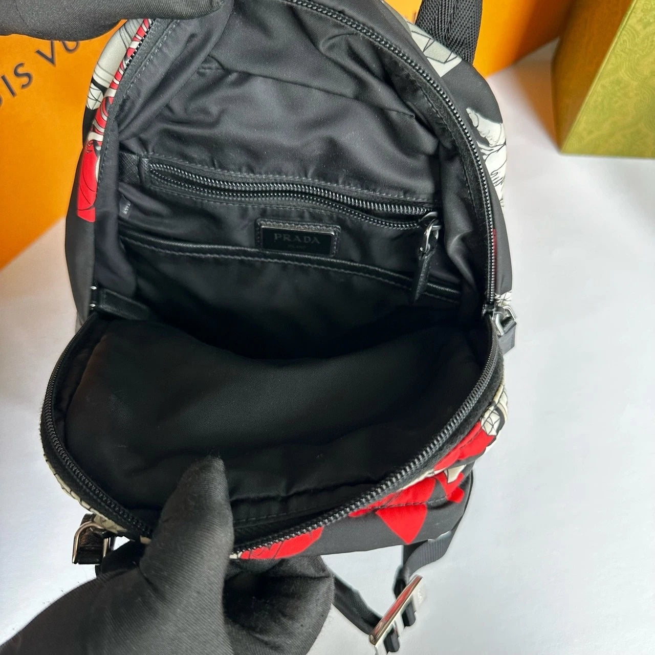 PRADA Black Nylon Crossbody Chest Bag For Unisex