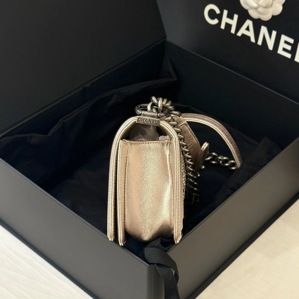 Chanel Full Diamond Calfskin LeBoy Small Shoulder Bag For Women