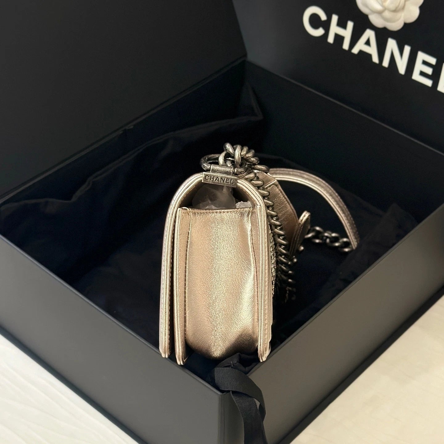 Chanel Full Diamond Calfskin LeBoy Small Shoulder Bag For Women