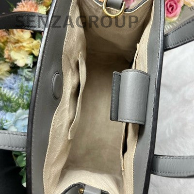 Gucci Bow Grey Gold Buckle Tote Bag Handbag Crossbody Classic Fashion