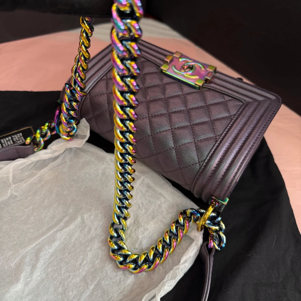 Chanel Leboy Iridescent Mermaid PM Shoulder Bag Black Women Classic Designer