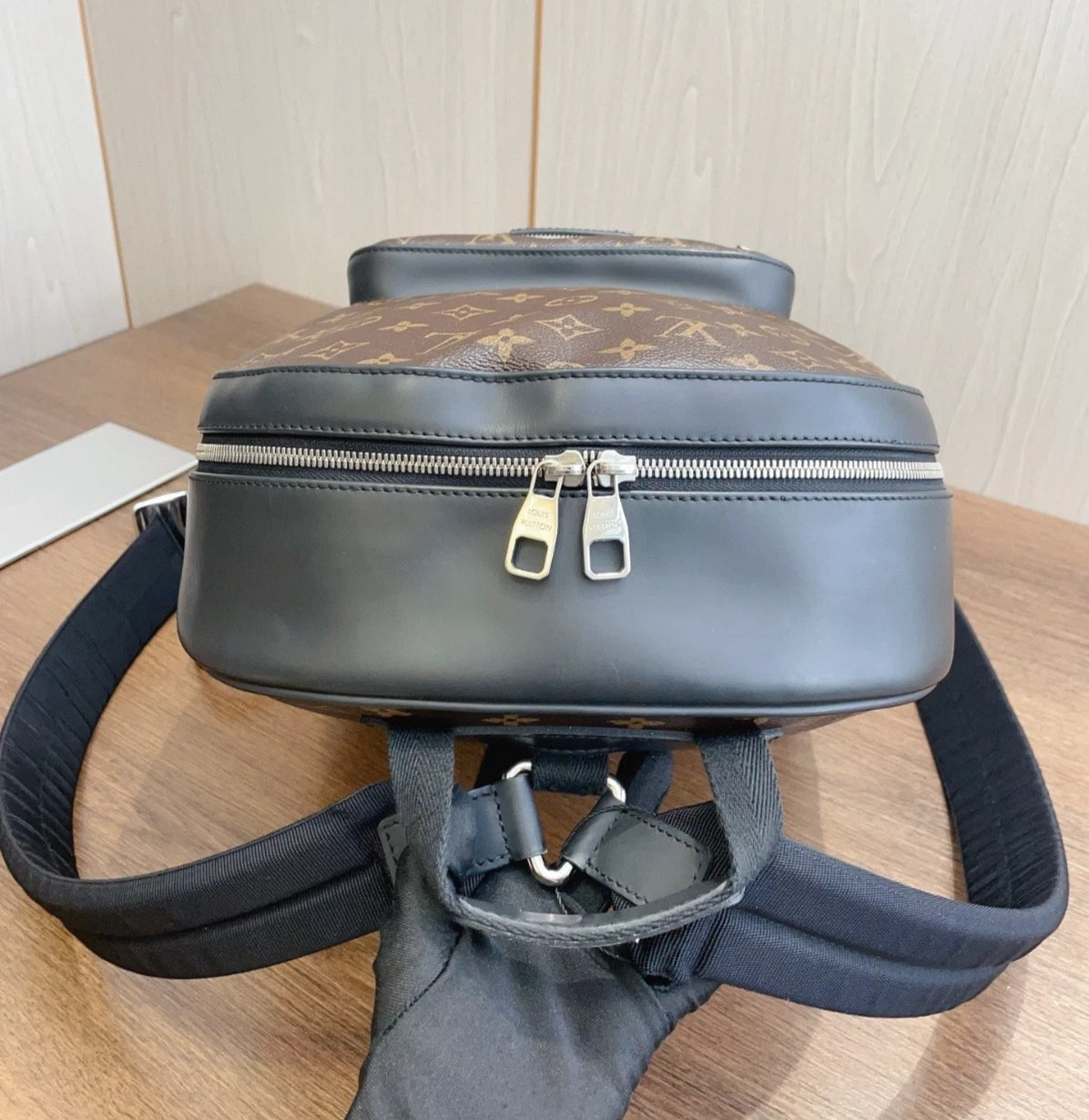 Louis Vuitton Monogram Macassar Canvas Backpack Top Handle Bag Unisex