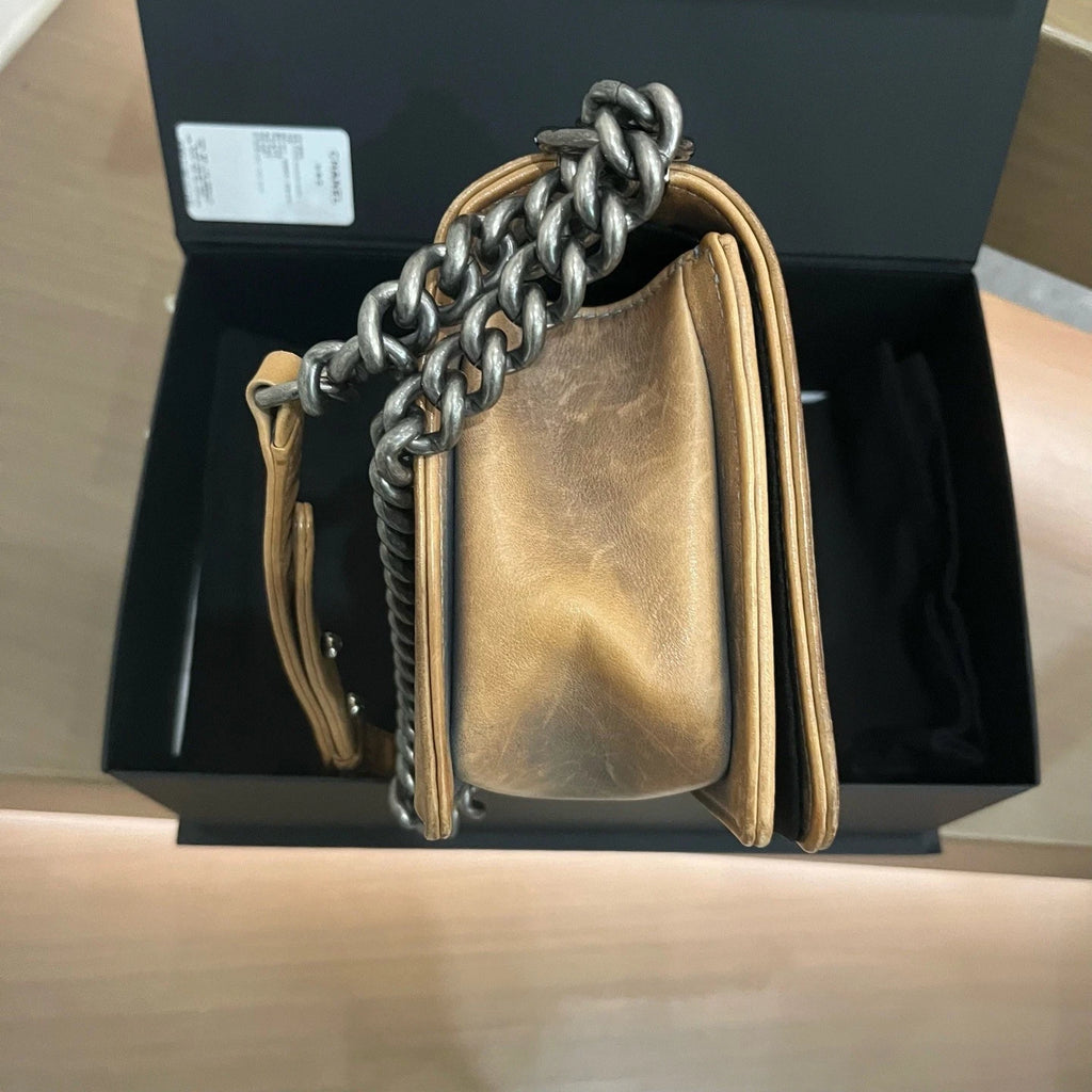 Chanel Leboy MM Shoulder Bag Crossbody Bag Brown Women Claasic