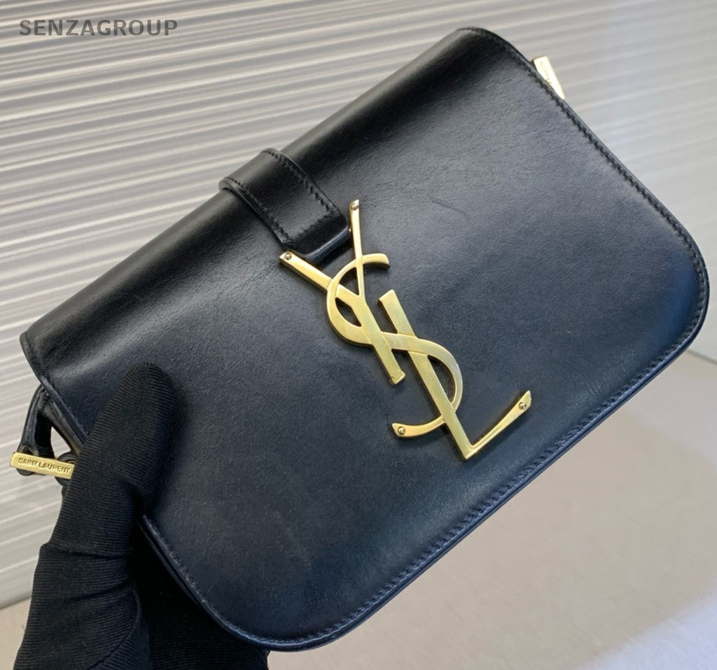 YSL Saint Laurent High School Shoulder bag Black Gold Logo Women