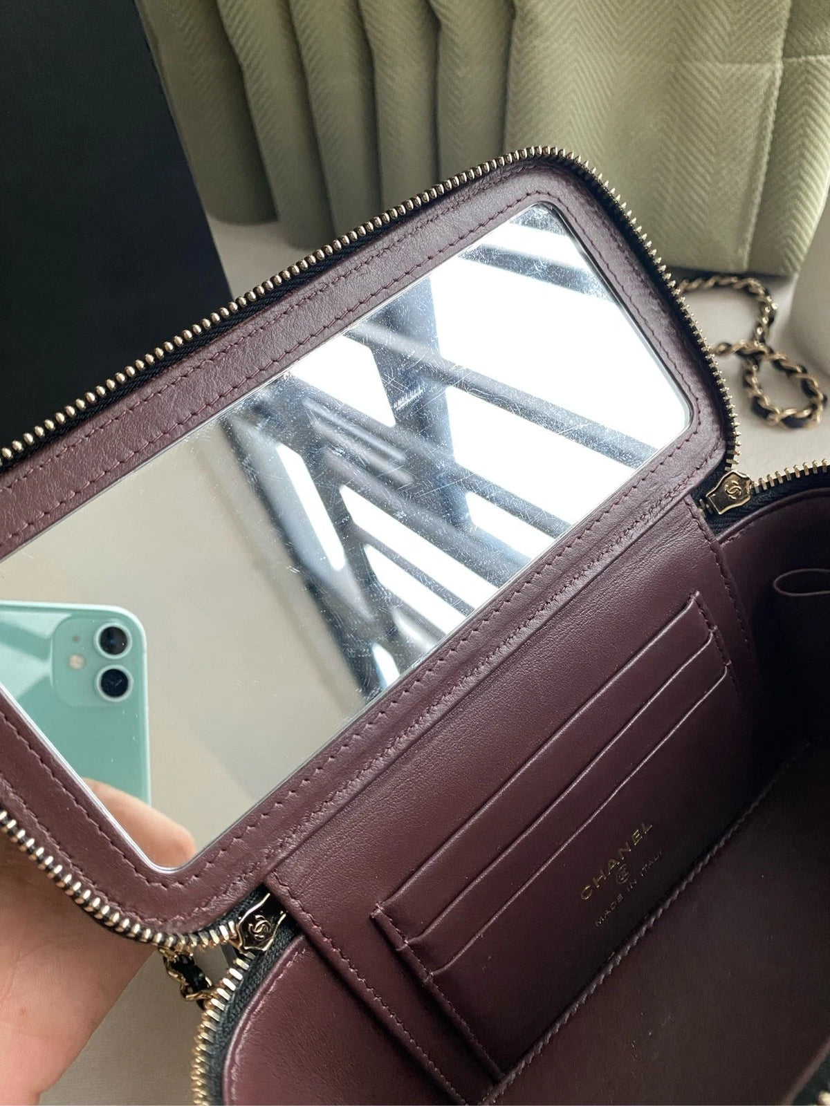 CHANEL Black Gold Leather Crossbody Shoulder Box Bag For Women