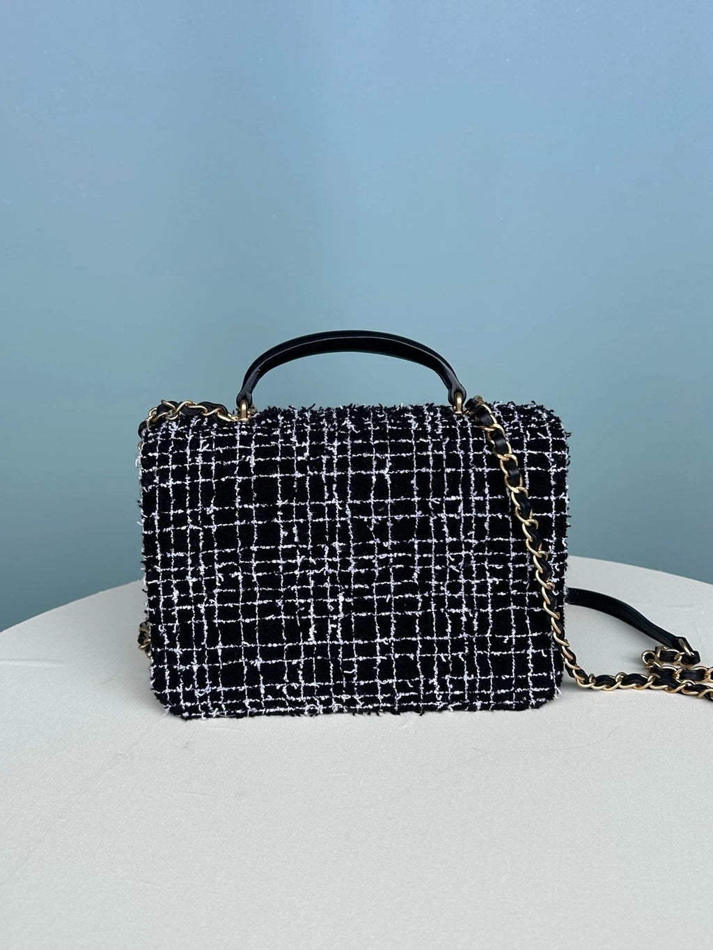 Chanel Small Business Top Handle Crossbody Bag Black Women Classic