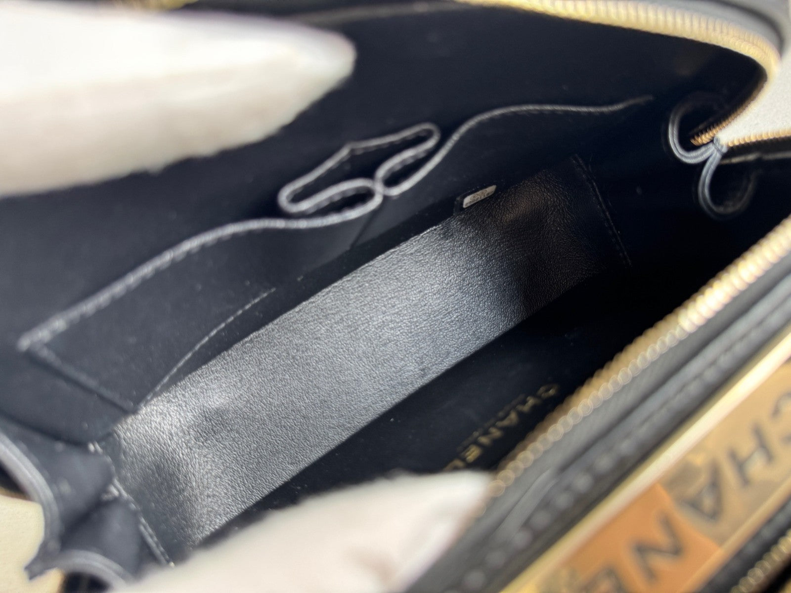 Chanel Camera Case PM Chain Top Handle Crossbody Black Gold Women Classic