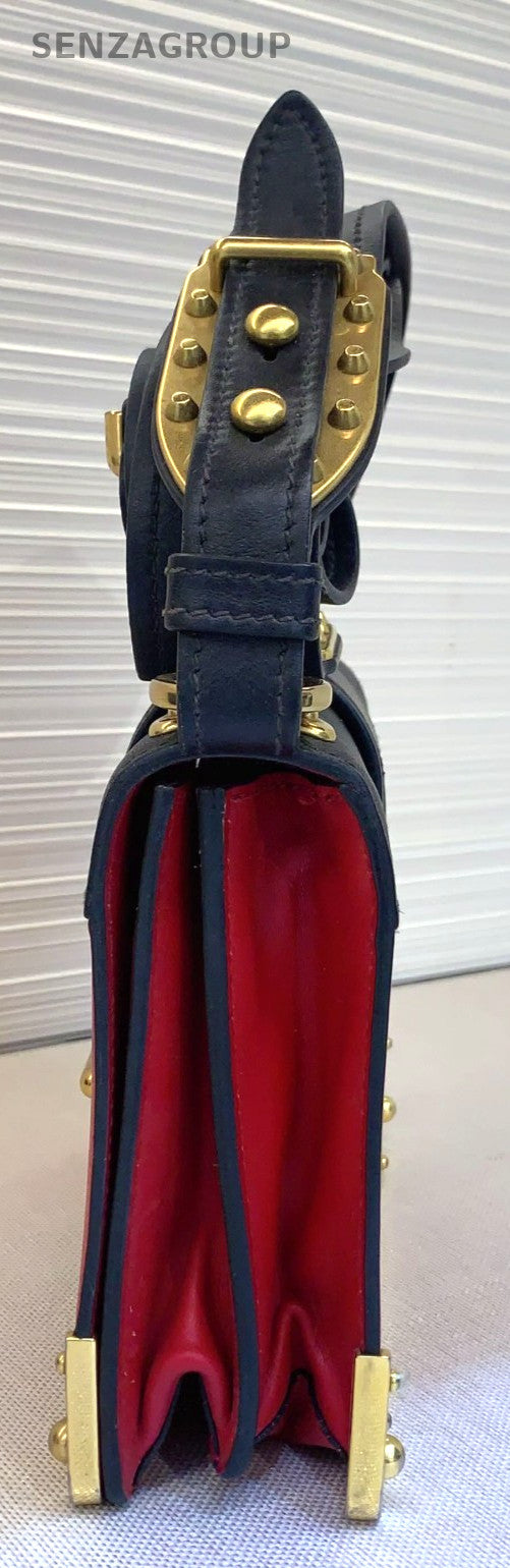 PRADA Cahier Box Shoulder bag Women Crossbody Back Red