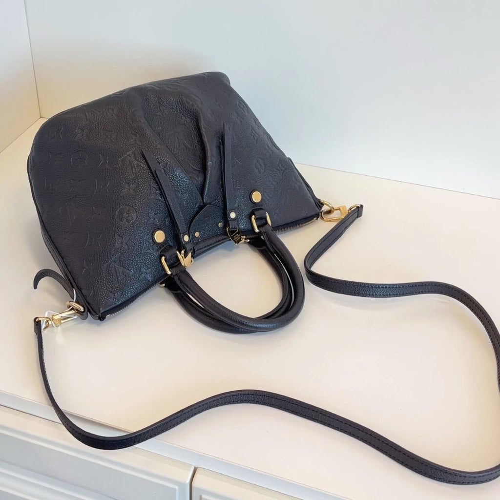Louis Vuitton Mazarine Monogram Empreinte Tote Top Handle Shoulder Bag Black GHW