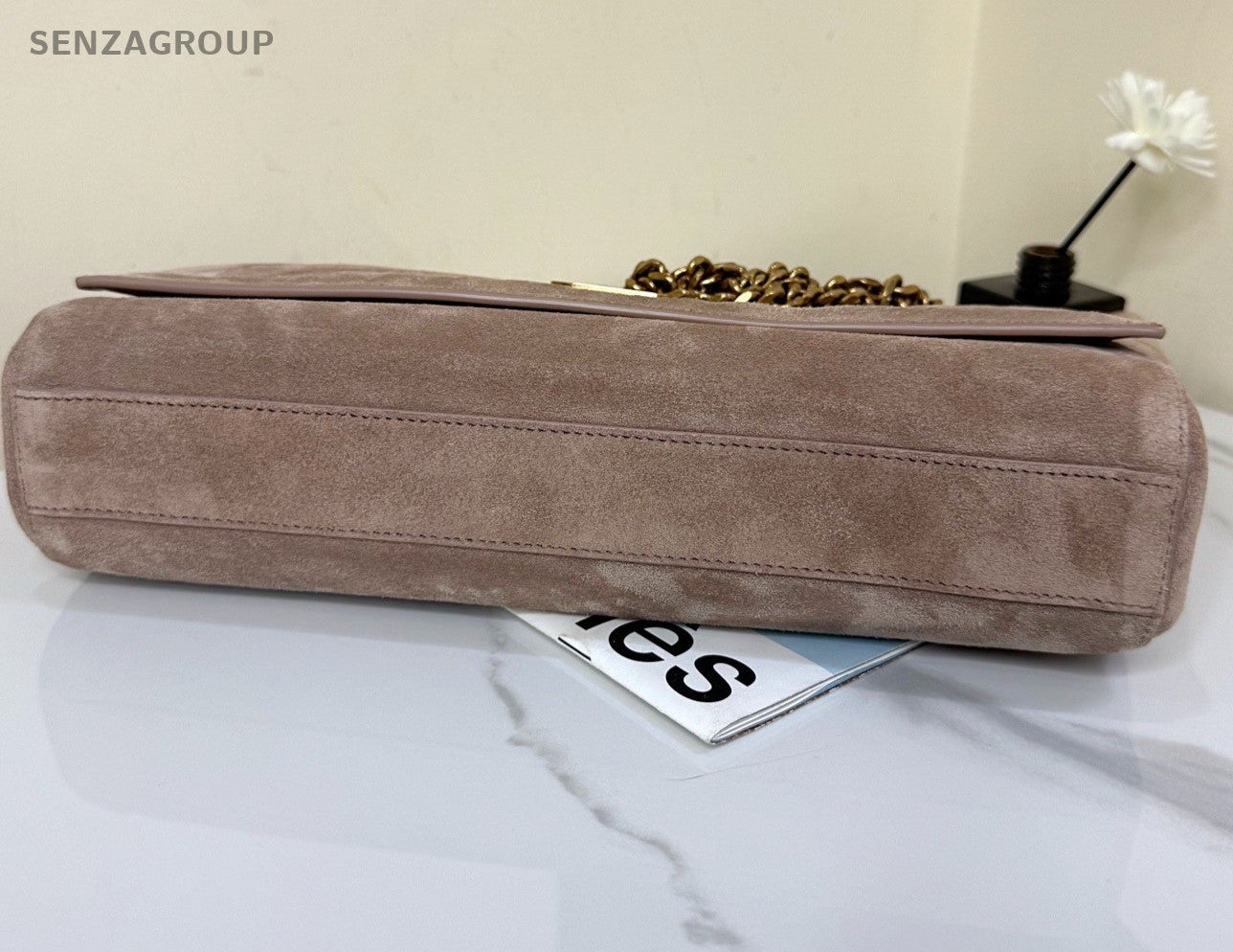 Saint Laurent Kate Chain Shoulder Bag Red Gold Used Women Classic Designer
