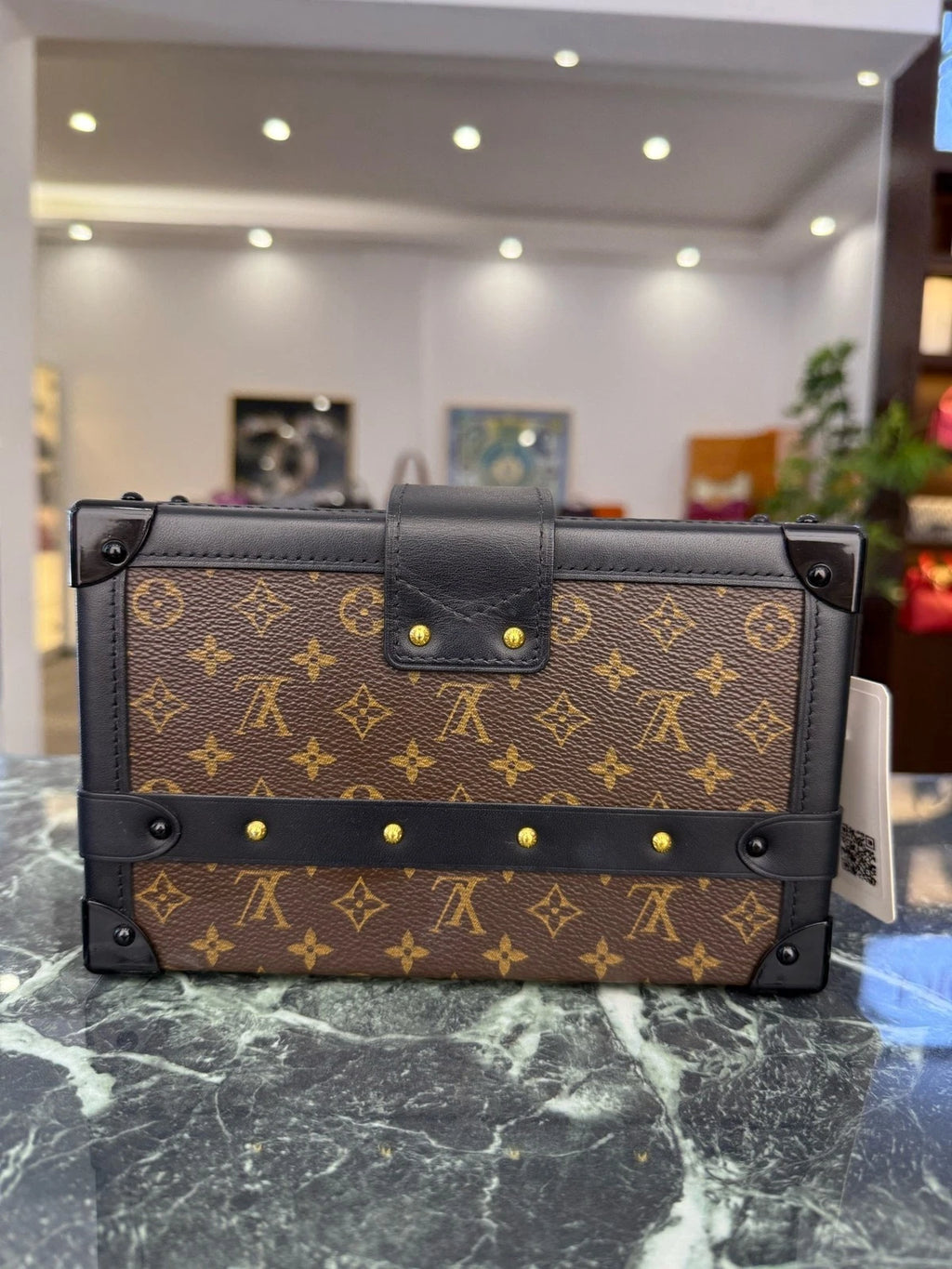 Louis Vuitton Petite Malle Canvas Crossbody Clutch Bag For Women