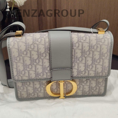 Dior Gray Gold Oblique Saddle Bag Classic Women's Shoulder Crossbody