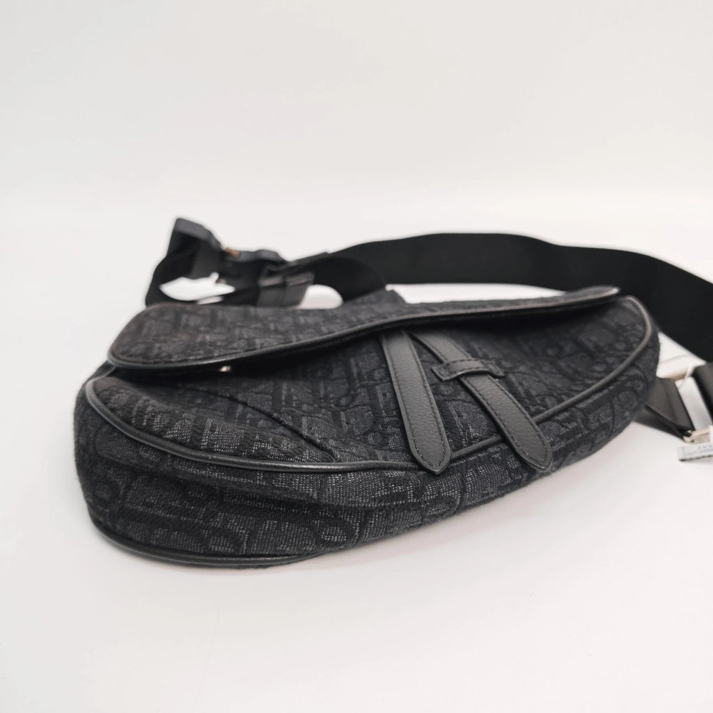Dior Monogram Canvas Embroidered Saddle Shoulder Crossbody Bag Women