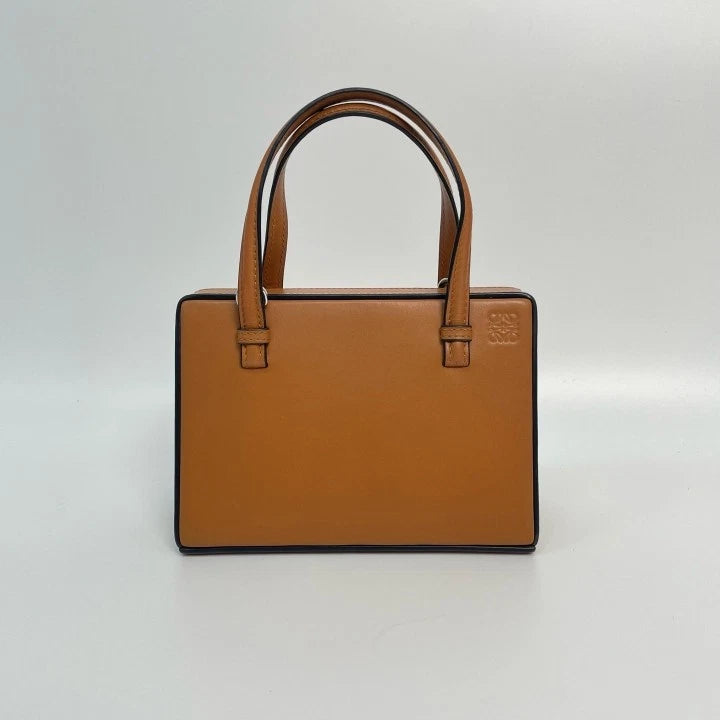 Loewe Women's Calfskin Postal Box Bag Caramel Brown
