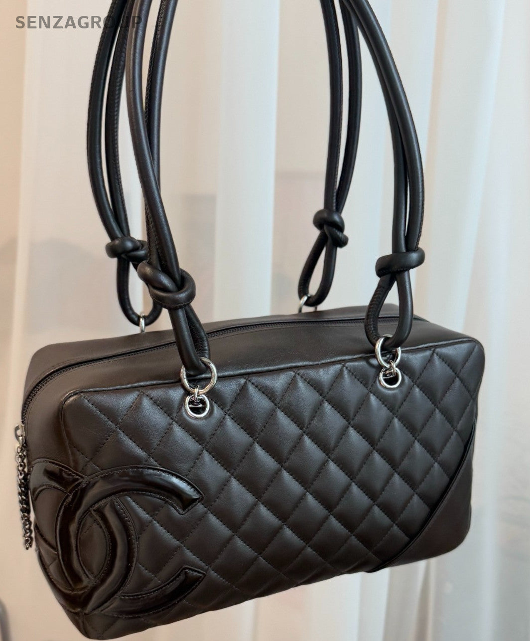 Chanel Cambon Pillow Bag Top Handle Shoulder Bag Women Black