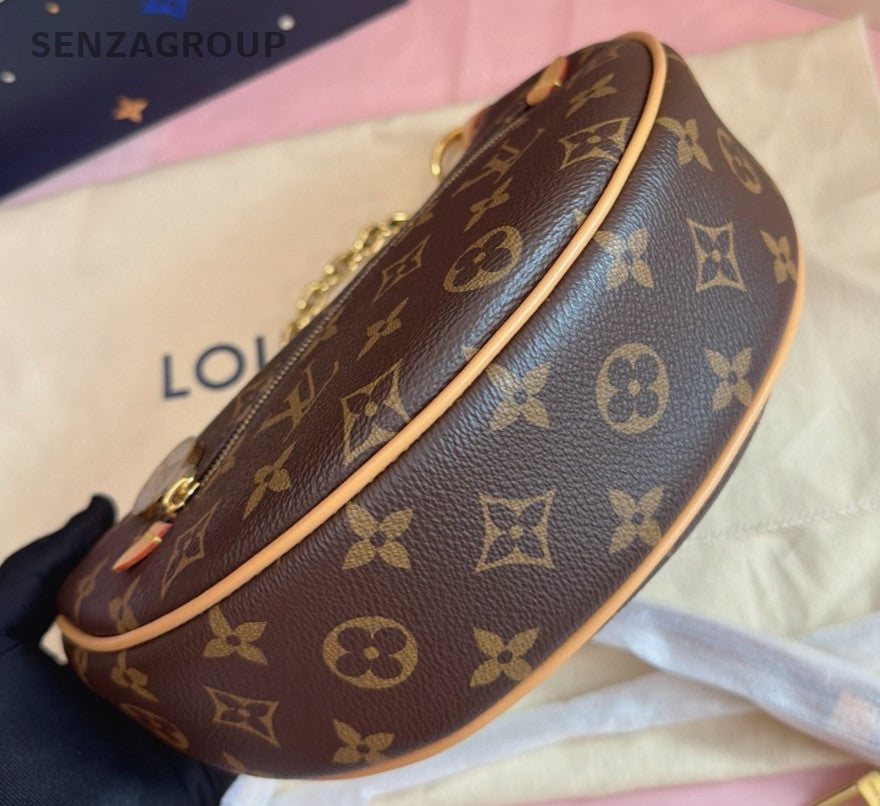 Louis Vuitton Hobo Bag Monogram Chain Shoulder Bag Crossbody Brown Gold Women