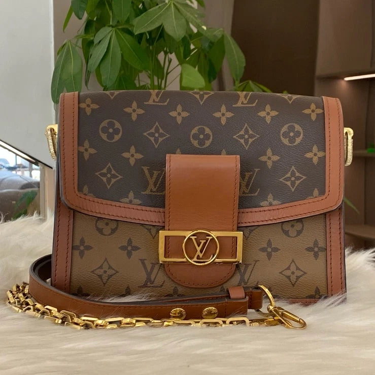 Louis Vuitton Daphne Medium Monogram Shoulder Crossbody Bag Brown