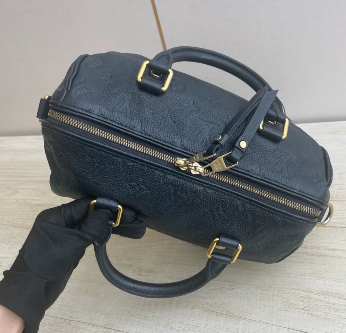 Louis Vuitton Speedy25 Monogram Calfskin Top Handle Bag Crossbody Bag Women