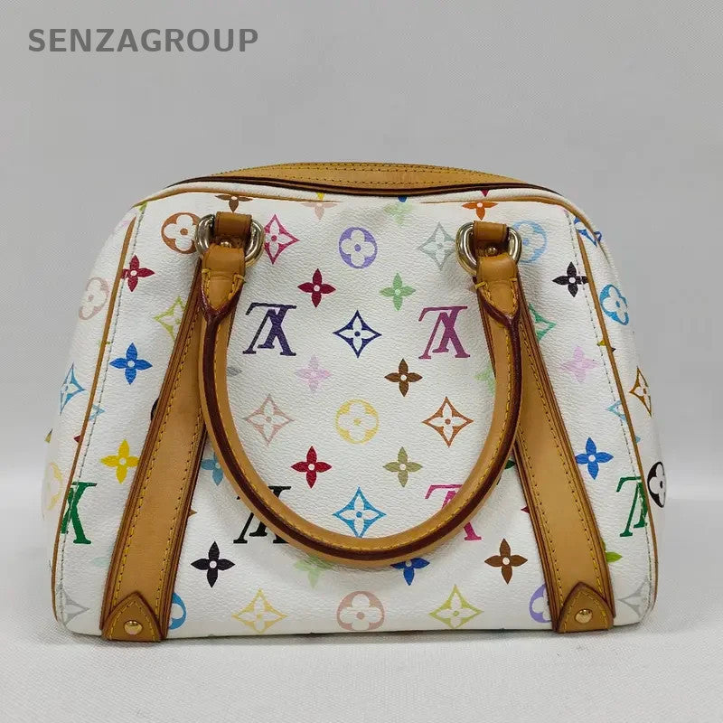 SJ0001 Louis Vuitton  white Multicolore Bowling Bag Takashi Murakam 26309