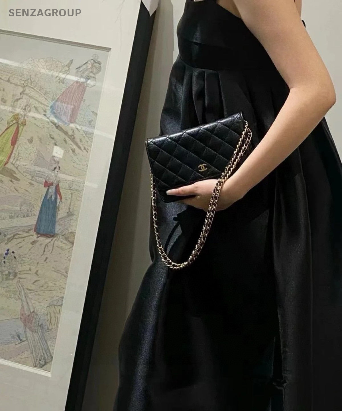 Chanel woc Caviar Leather Chain Shoulder Crossbody Bag Black