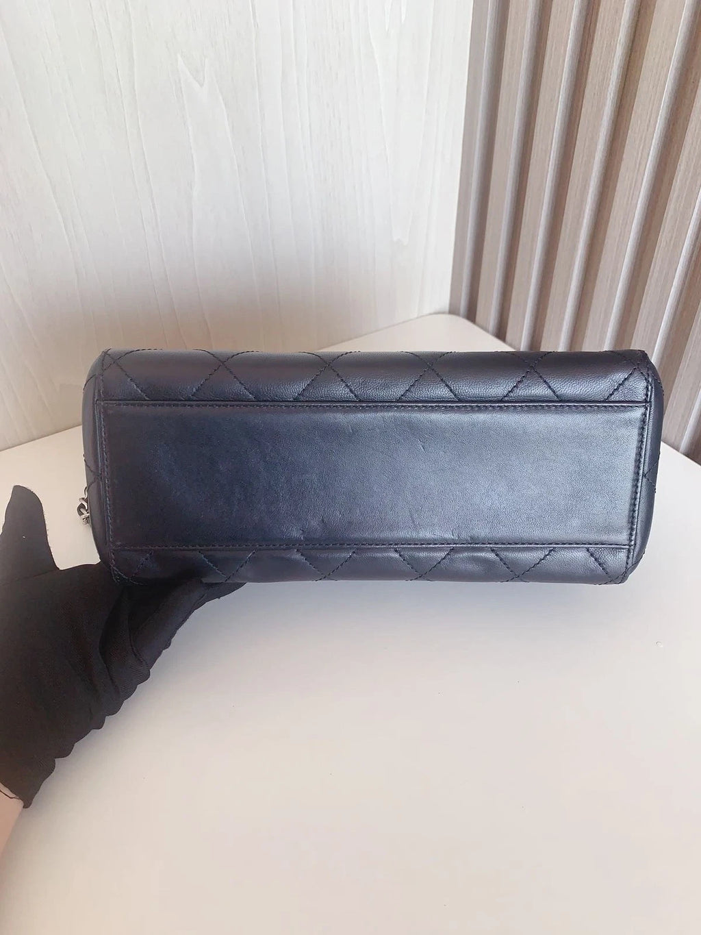 CHANEL Piano Tote Bag Chain Shoulder Bag Daily Work Black Silver Classic Quilted