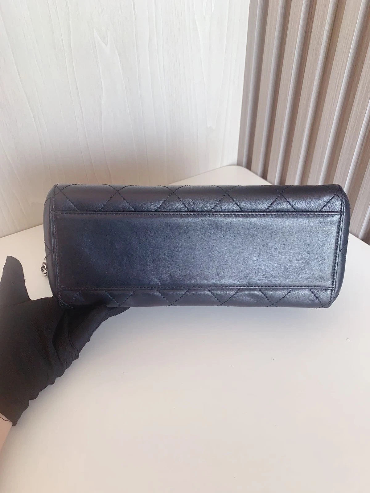 CHANEL Piano Tote Bag Chain Shoulder Bag Daily Work Black Silver Classic Quilted