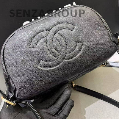 Chanel Vanity Case Black Gold Small Backpack Quilted Women's Fashion