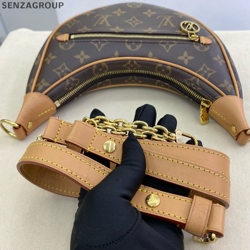 Louis Vuitton Loop Monogram Chain Shoulder Crossbody Bag Brown Women