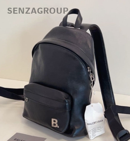 Balenciaga Calfskin Mini Backpack Black Silver Unisex Adults Classic Designer