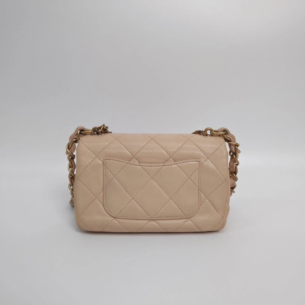 CHANEL 23S Apricot Pink Mini CF Handbag Crossbody Bag For Women