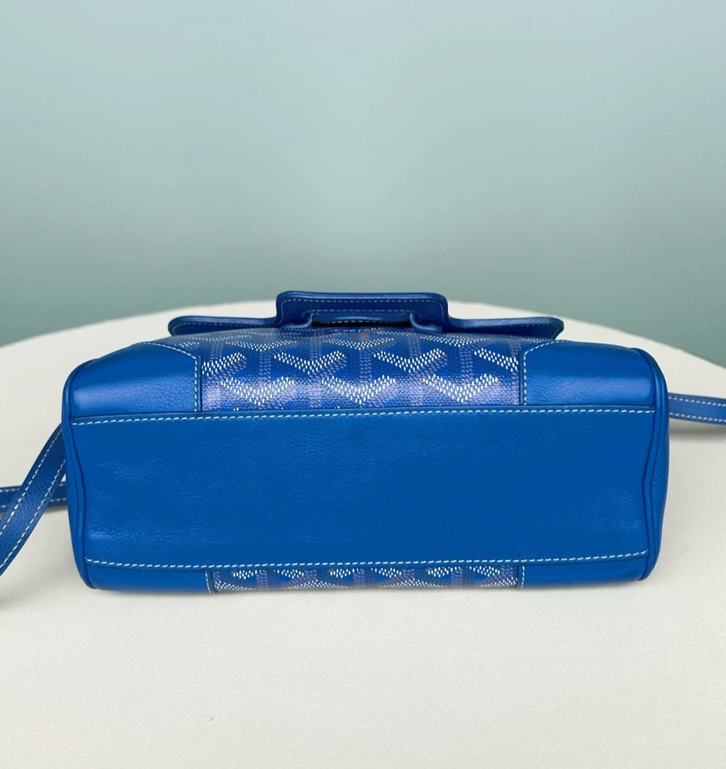 Goyard Saigon Monogram Blue Top Handle Bag Shoulder Bag Crossbody Bag Excellent
