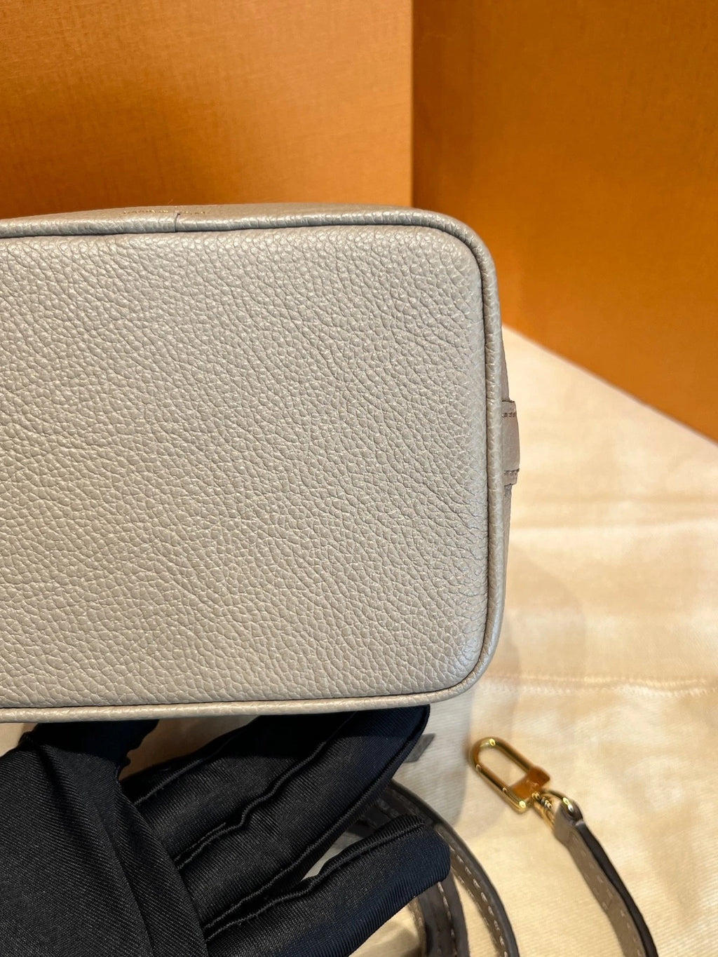 Louis Vuitton Canvas Nano Noe Gray Bucket Crossbody Bag For Women