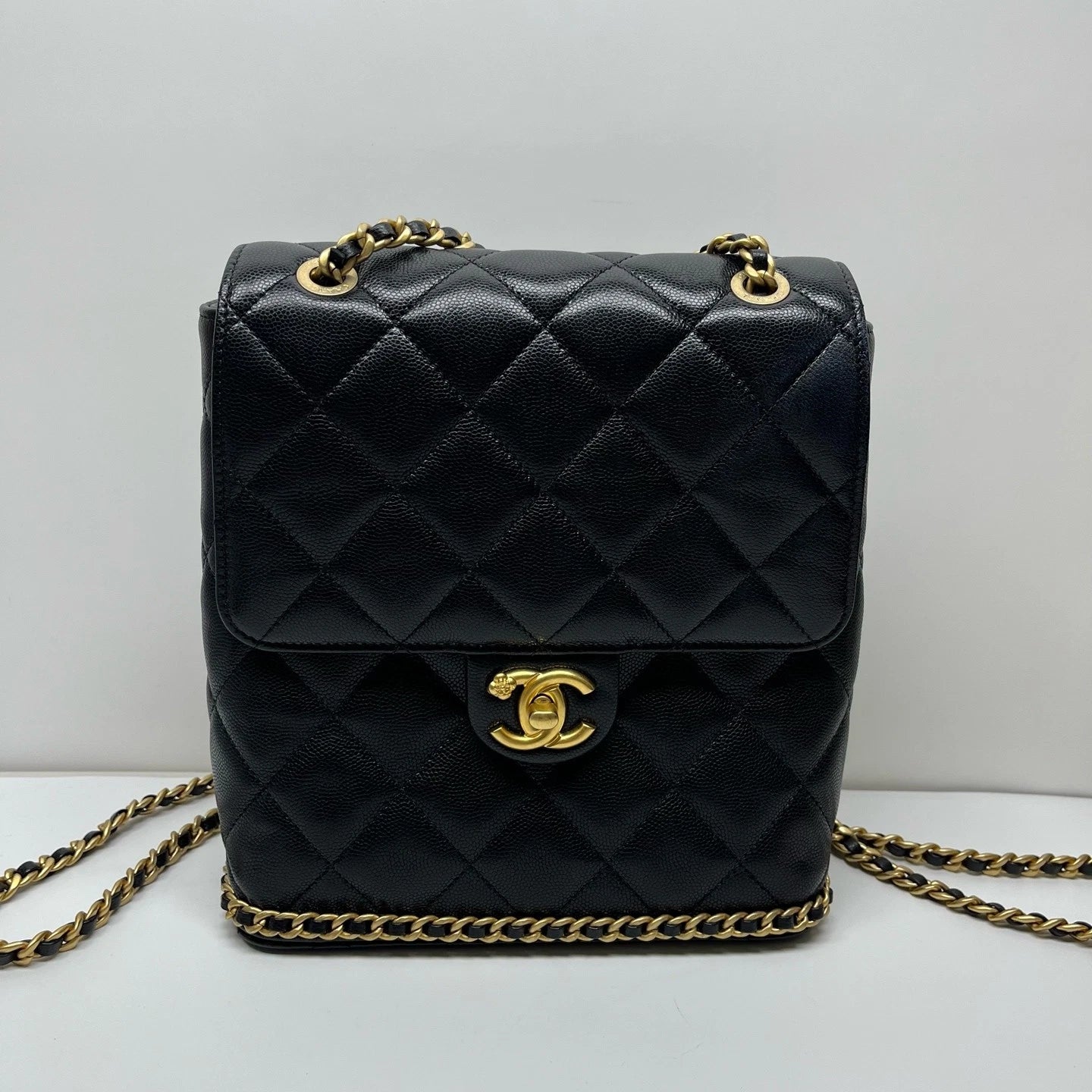CHANEL Black Leather Backpack For Women