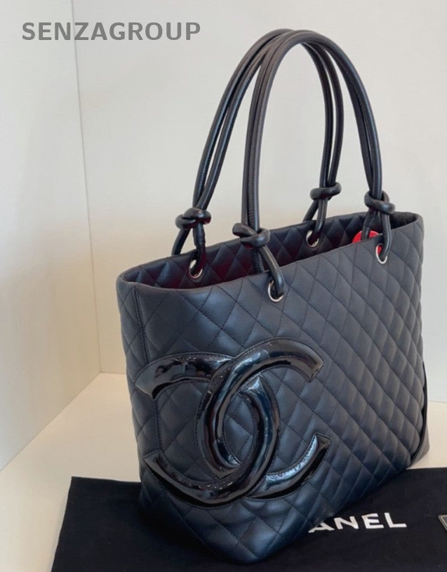 CHANEL Combom Tote so black CC Logo Shoulder bag Black Women