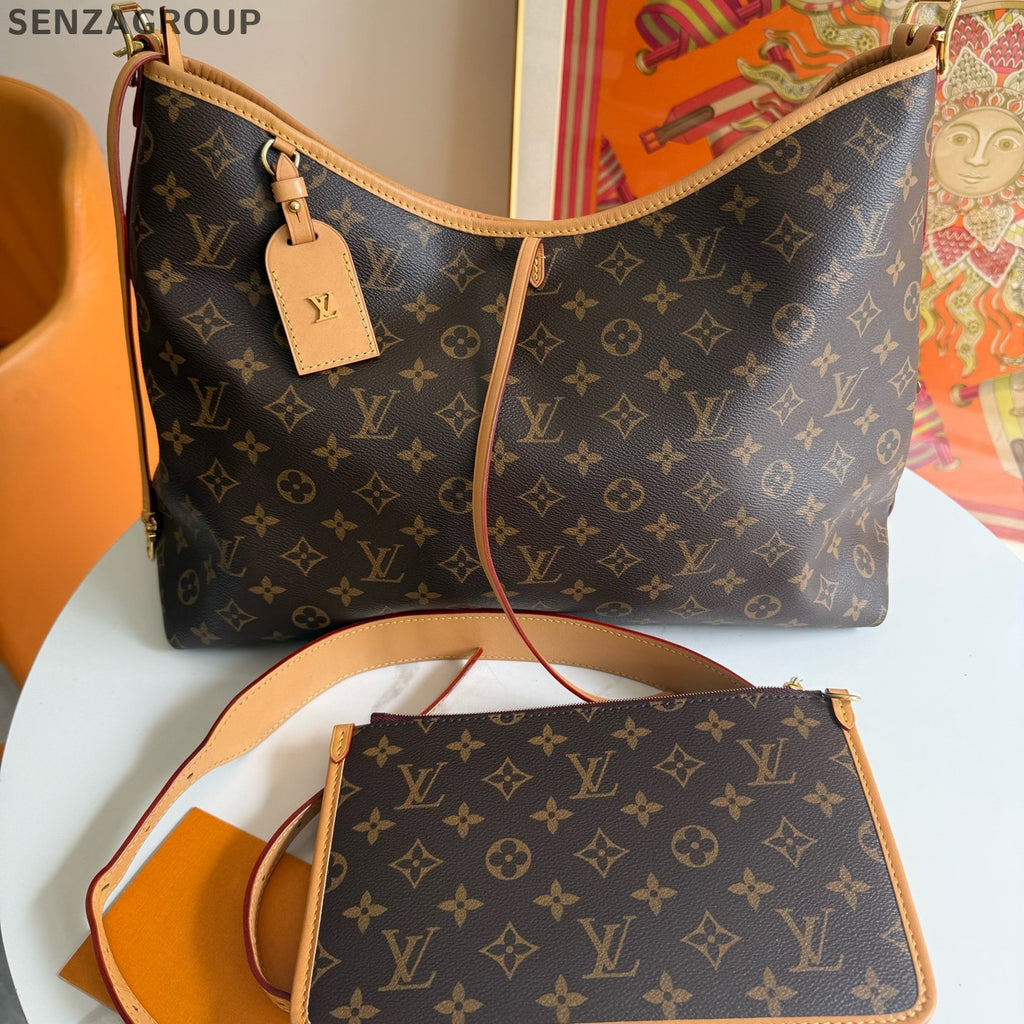 Louis Vuitton Carryall MM Monogram Shoulder Bag - Brown Classic Women's