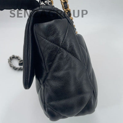 Chanel 19 Bag Black Gold Small Shoulder Bag Chip Version Classic