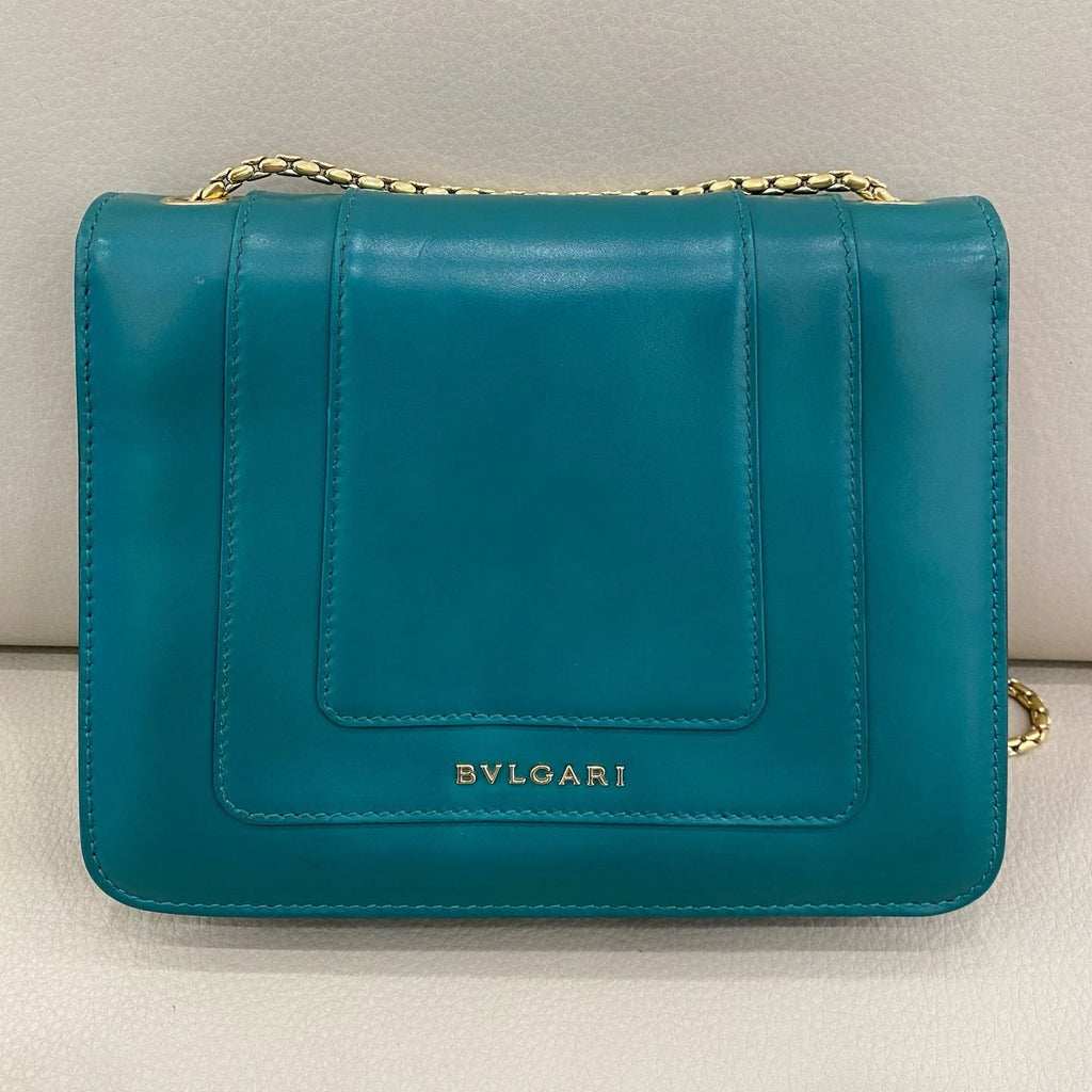 Bvlgari Small Green Serpenti Chain Shoulder Bag For Women