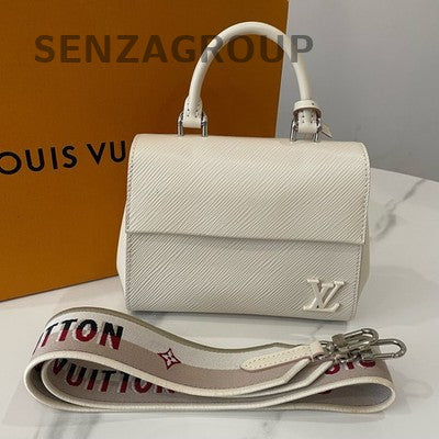 Louis Vuitton Cluny BB Epi Leather Mini White Silver Shoulder Bag